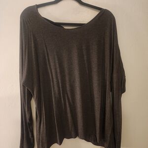 3 For $15 Sale! Champion Charcoal Gray Long Sleeve Top With Open Back